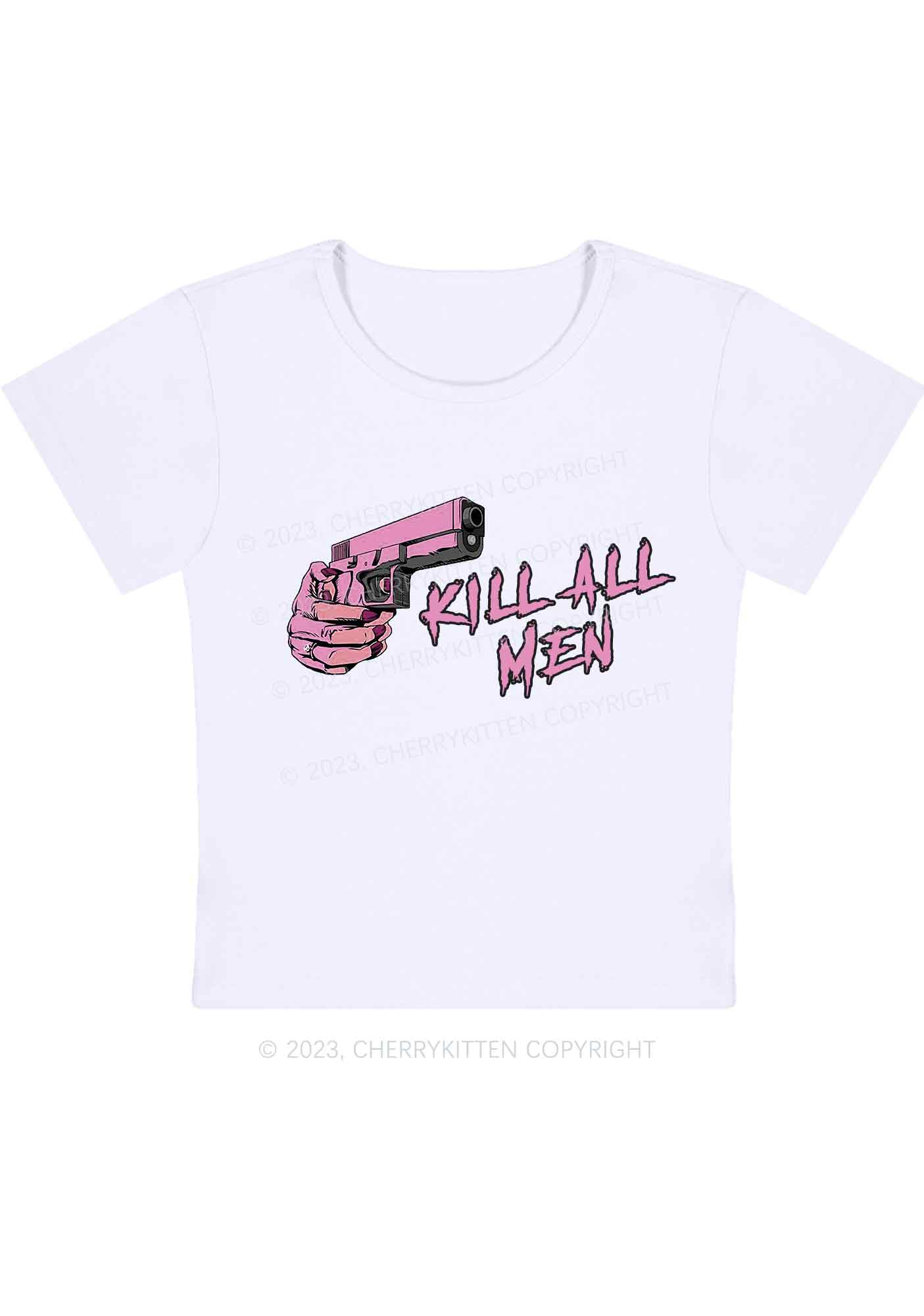 Curvy Kill All Men Y2K Baby Tee Cherrykitten