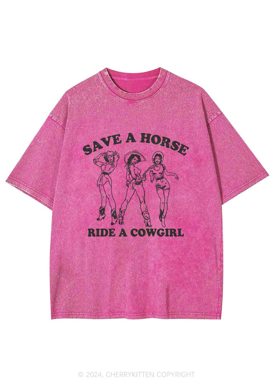 Ride A Cowgirl Y2K Washed Tee Cherrykitten