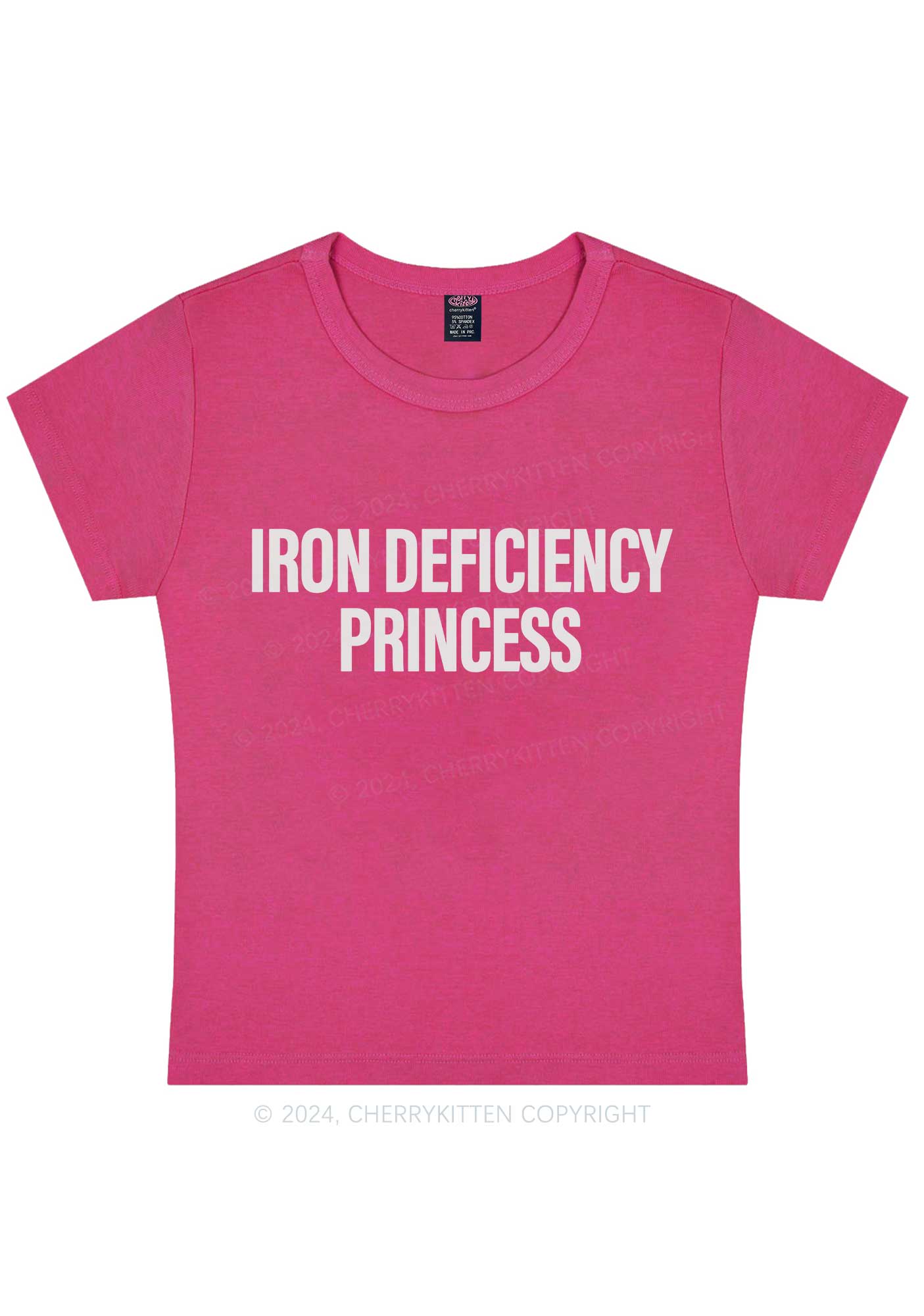 Iron Deficiency Princess Y2K Baby Tee Cherrykitten