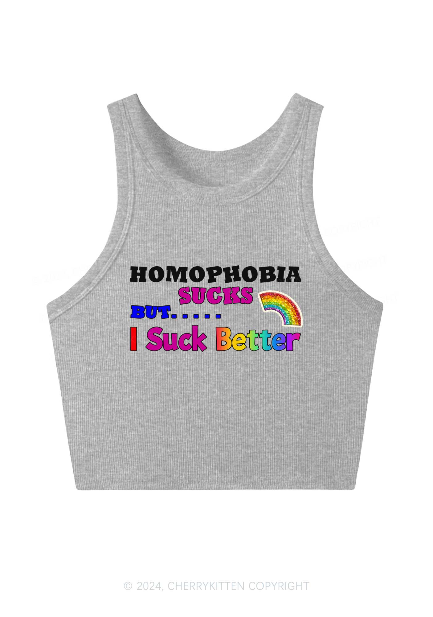Homophobia Sucks Y2K Crop Tank Top Cherrykitten