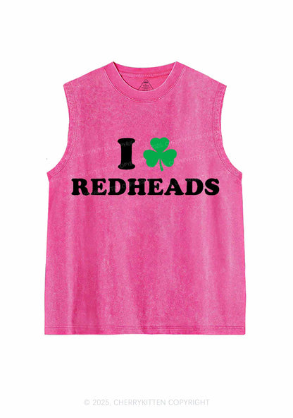 I Love Redheads St Patricks Y2K Washed Tank Cherrykitten