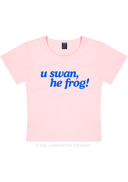 U Swan He Frog Y2K Baby Tee Cherrykitten