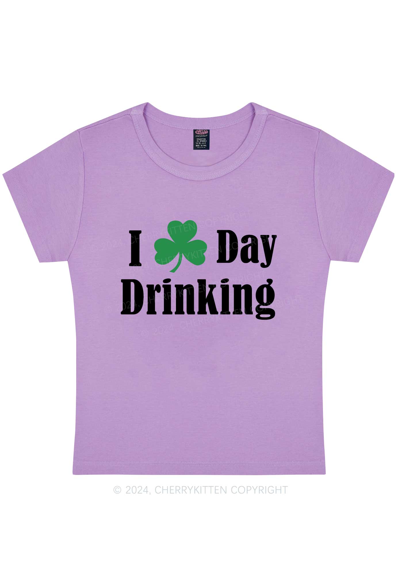 I Love Day Drinking St Patricks Y2K Baby Tee Cherrykitten