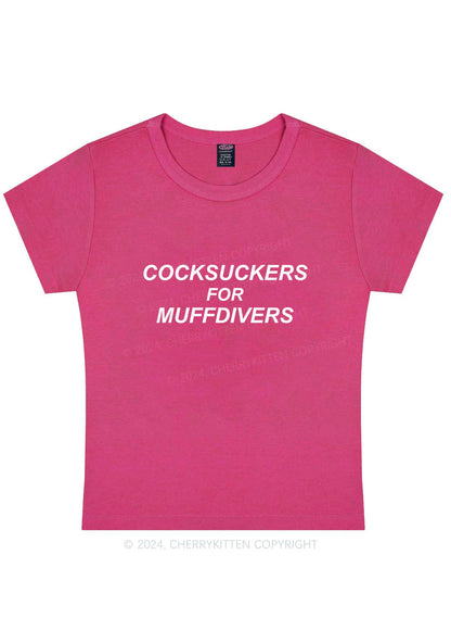 Curvy Cxxksuckers For Muffdivers Y2K Baby Tee Cherrykitten