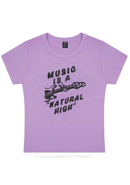 Curvy Music Is A Natural High Y2K Baby Tee Cherrykitten