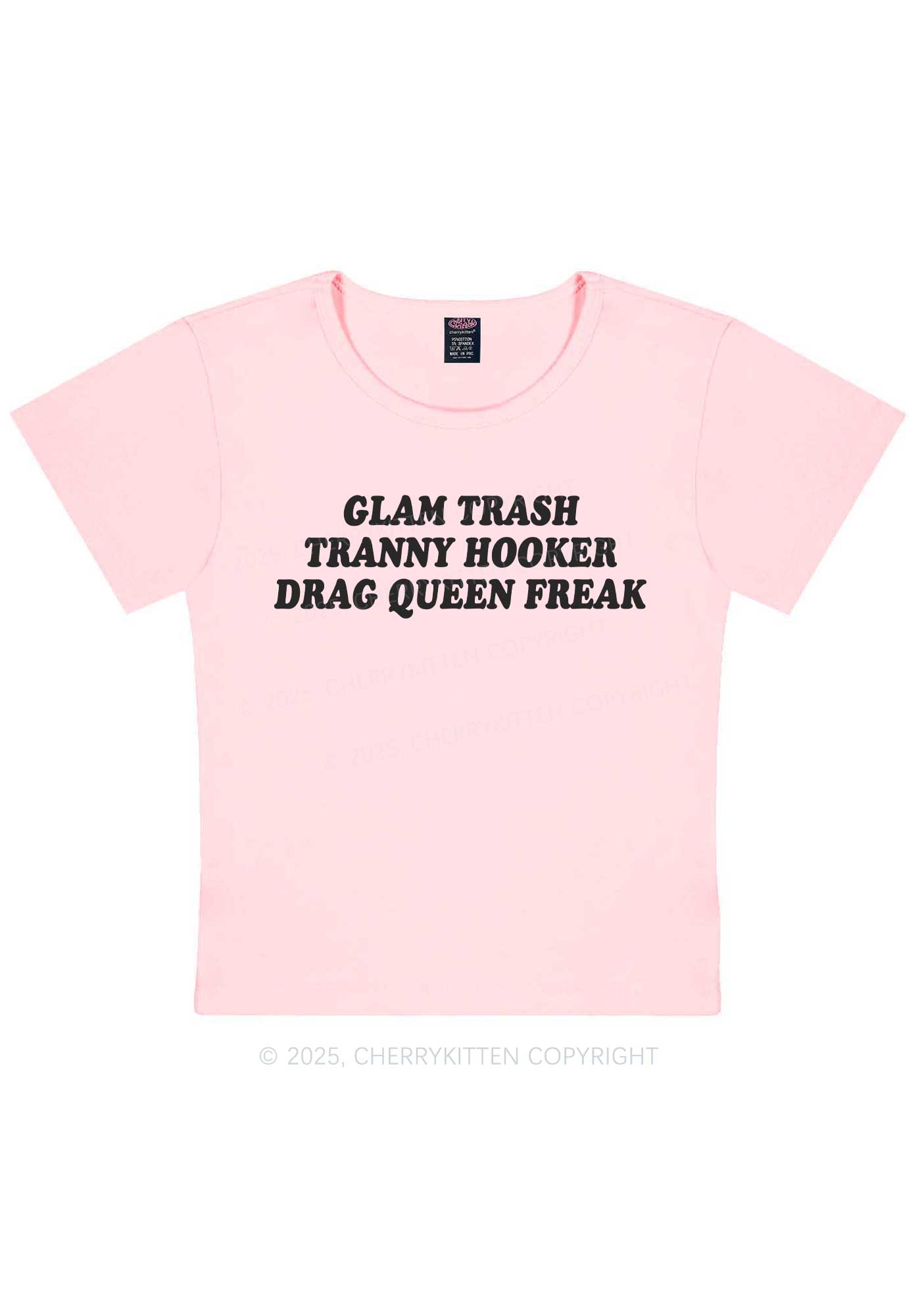 Glam Trash Y2K Baby Tee Cherrykitten