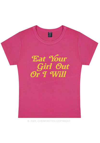 Eat Your Girl Out Y2K Baby Tee Cherrykitten