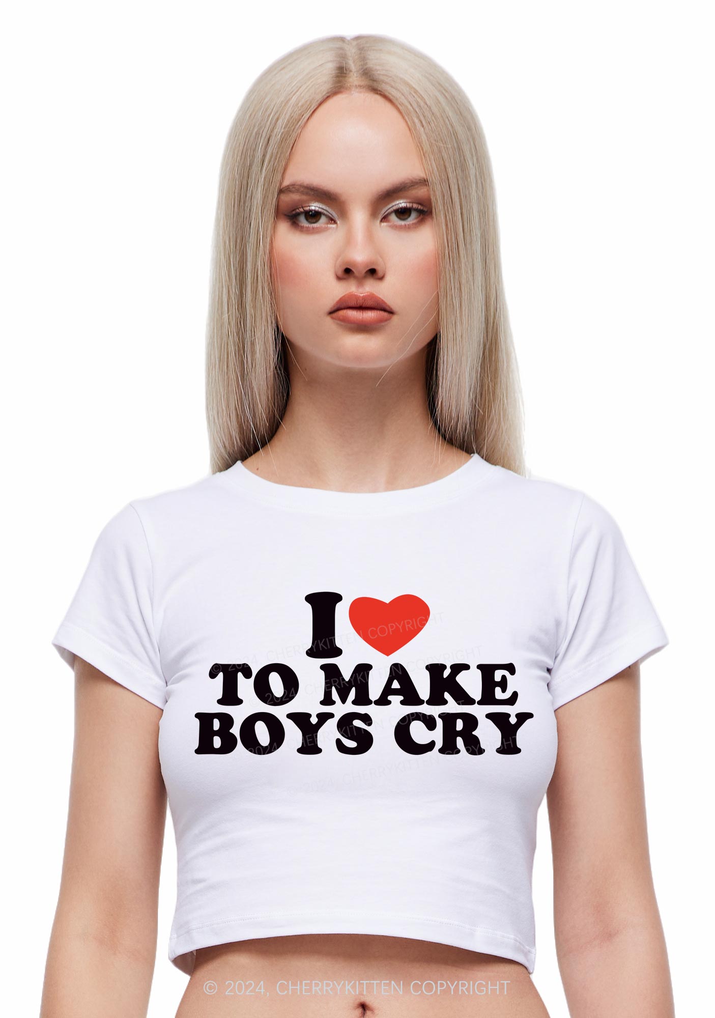 Love To Make Boys Cry Y2k Baby Tee