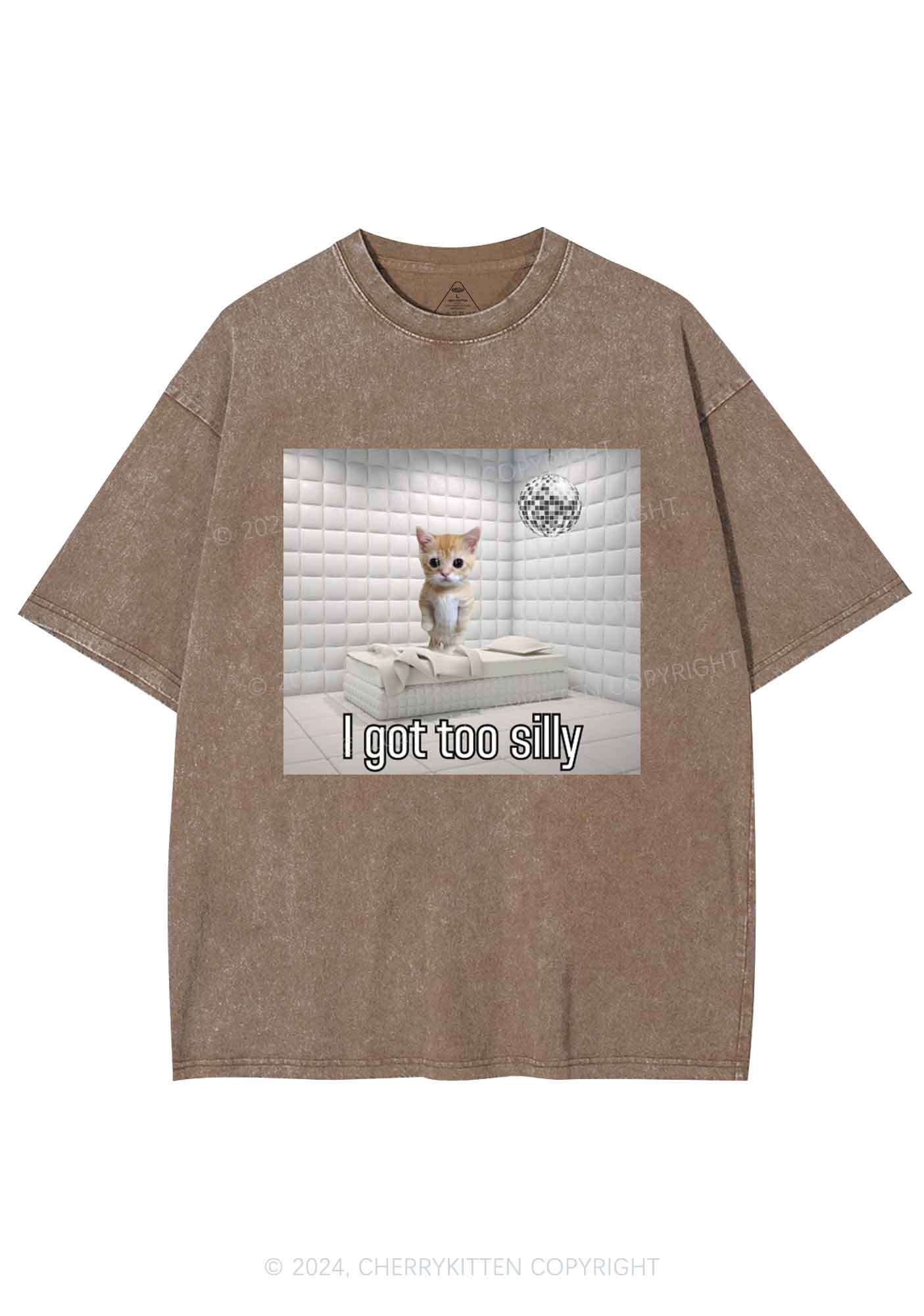 Silly Cat Y2K Washed Tee Cherrykitten