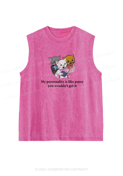 Personality Like Puxxy Y2K Washed Tank Cherrykitten