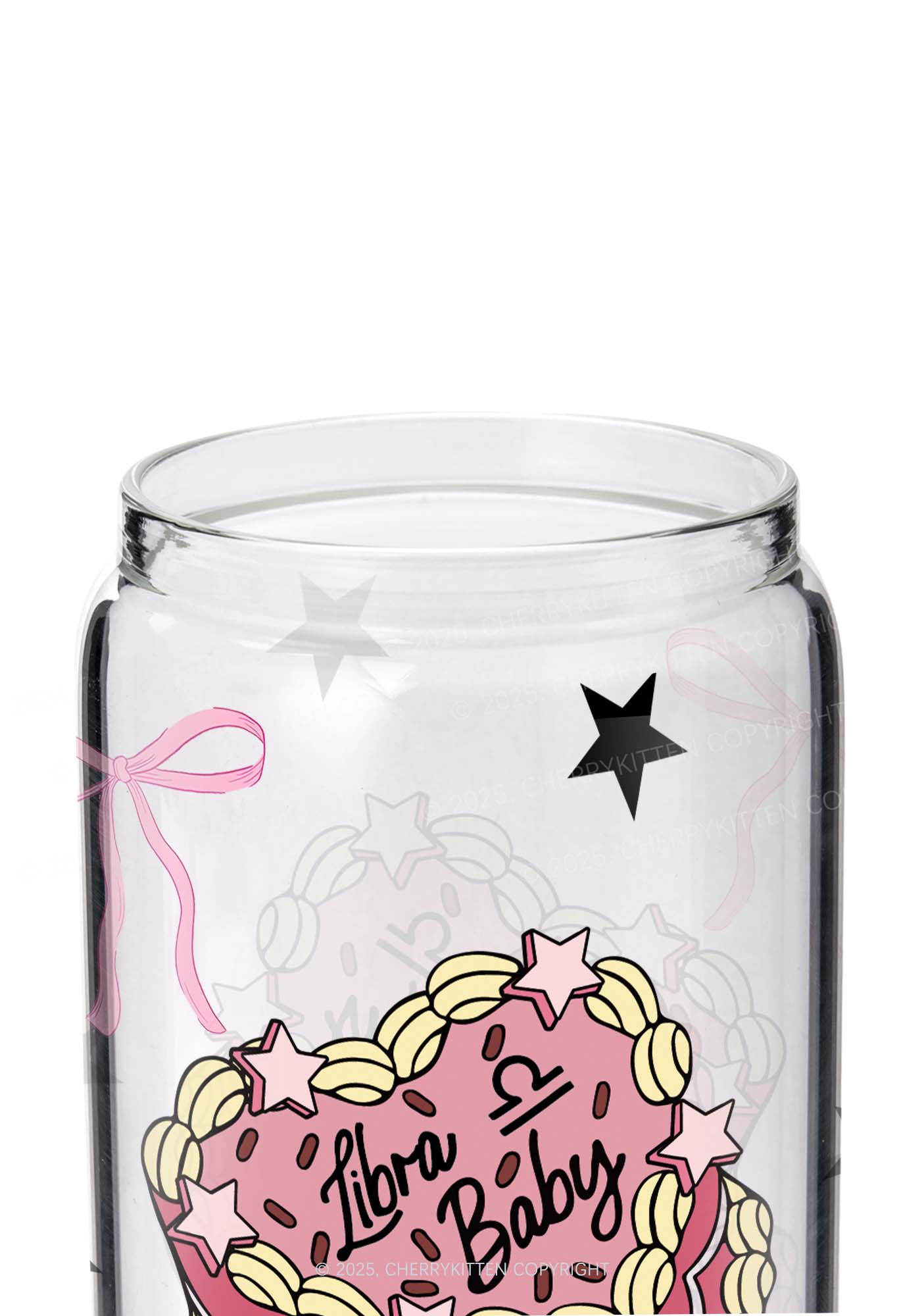 Libra Baby Y2K Printed Glass Cup Cherrykitten