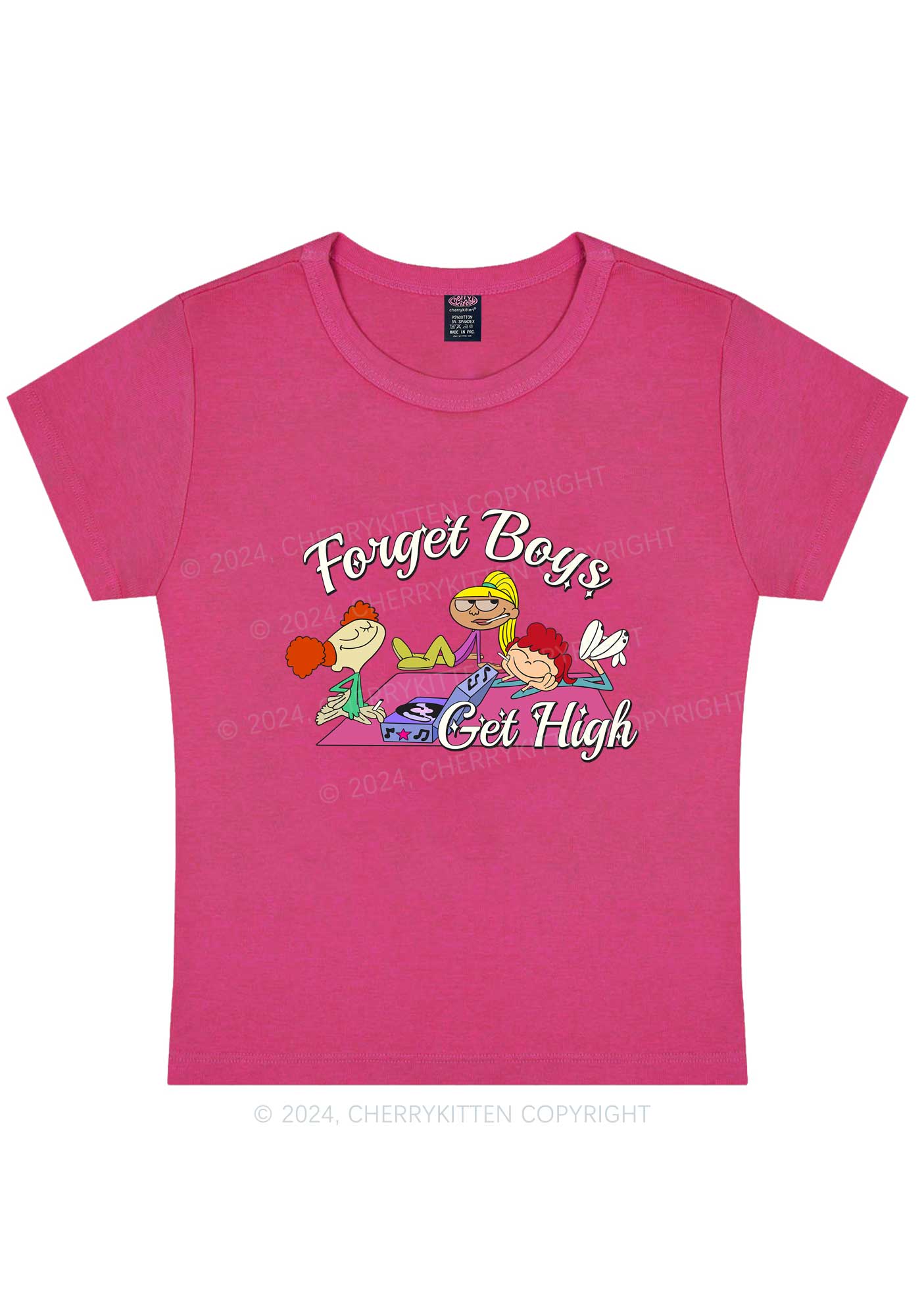 Forget Boys Y2K Baby Tee Cherrykitten