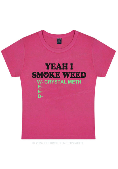 Yeah I Smoke Wxxd Y2K Baby Tee Cherrykitten