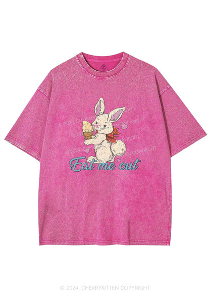 Eat Me Out Bunny Y2K Washed Tee Cherrykitten