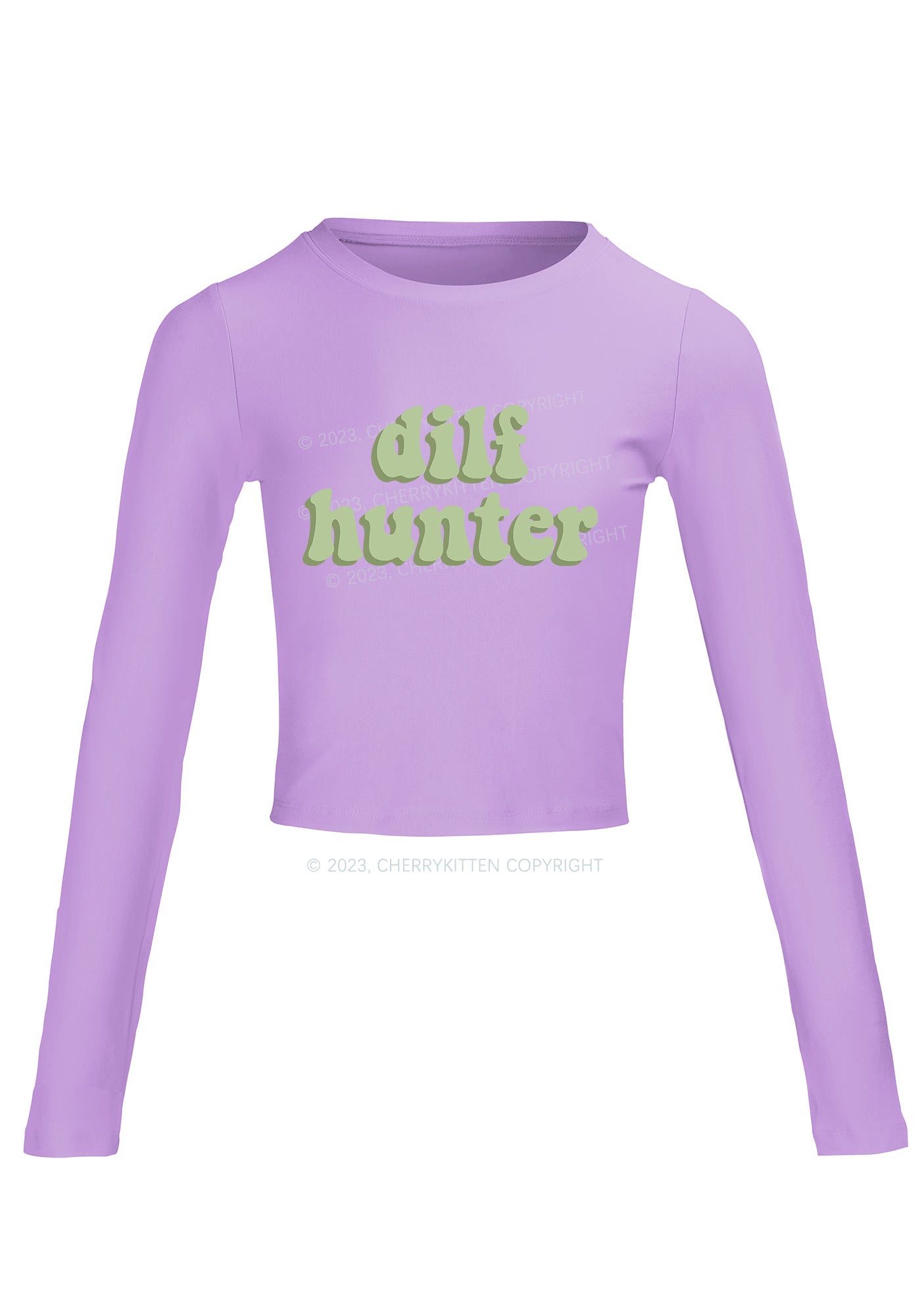 Green Hunter Long Sleeve Crop Top Cherrykitten