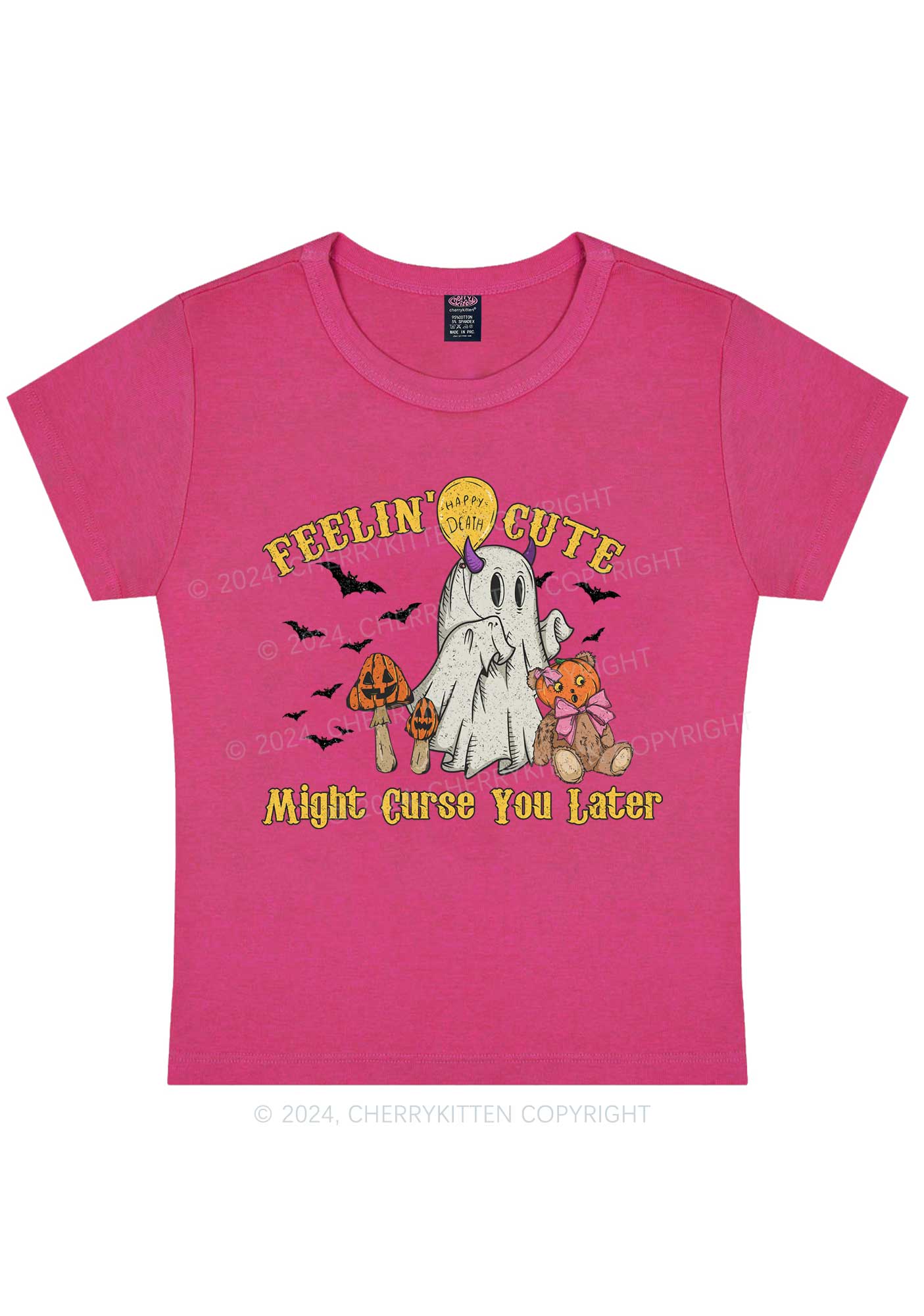 Halloween Feelin Cute Y2K Baby Tee Cherrykitten