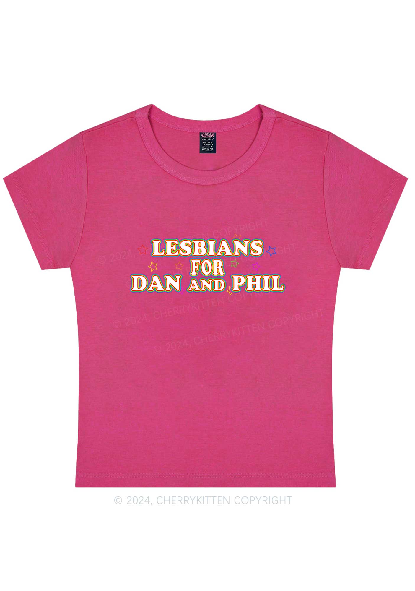 Lesbians For Dan Y2K Baby Tee Cherrykitten