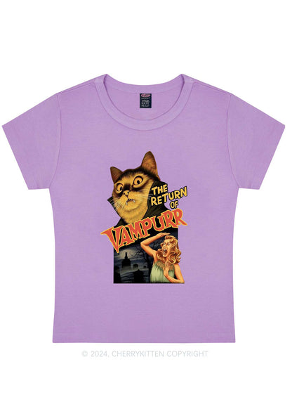 Halloween Vampurr Cat Y2K Baby Tee Cherrykitten