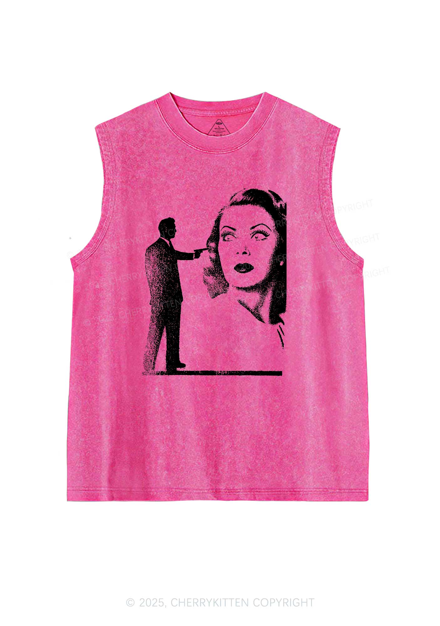 Woman Shot Y2K Washed Tank Cherrykitten