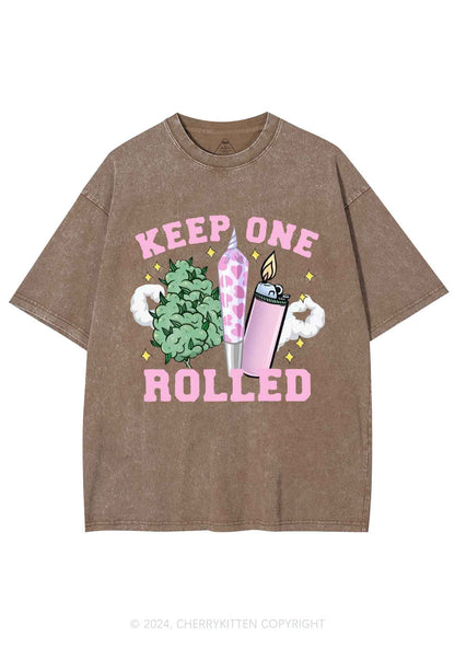 Keep One Rolled Y2K Washed Tee Cherrykitten