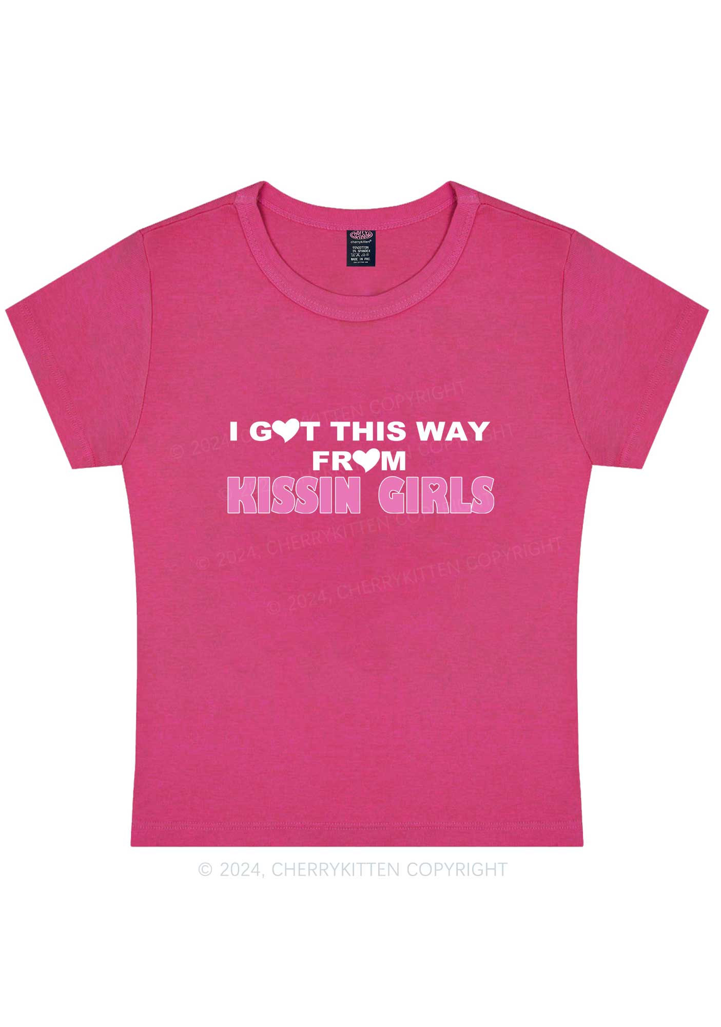 Kissin Girls Y2K Baby Tee Cherrykitten