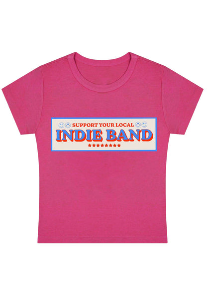 Curvy Support Your Local Indie Band Baby Tee