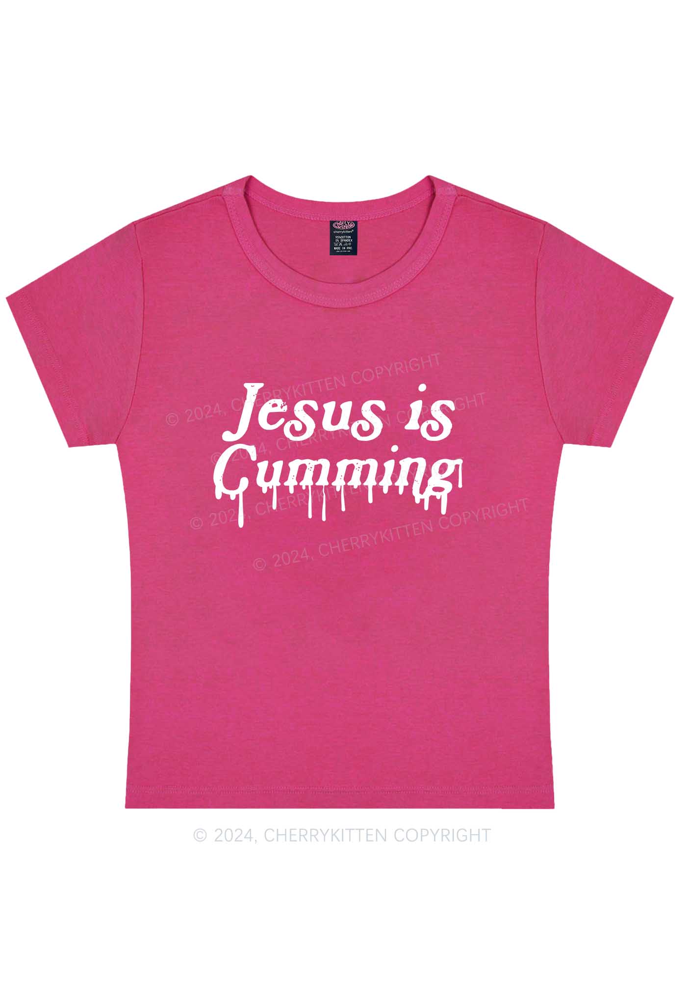 Jesus Is Cumming Y2K Baby Tee Cherrykitten