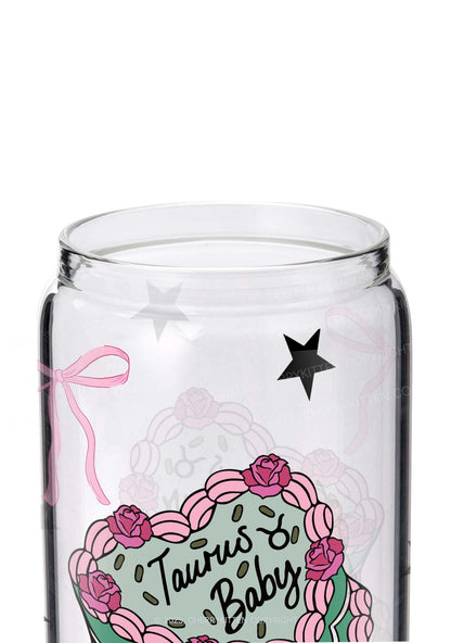 Taurus Baby Y2K Printed Glass Cup Cherrykitten