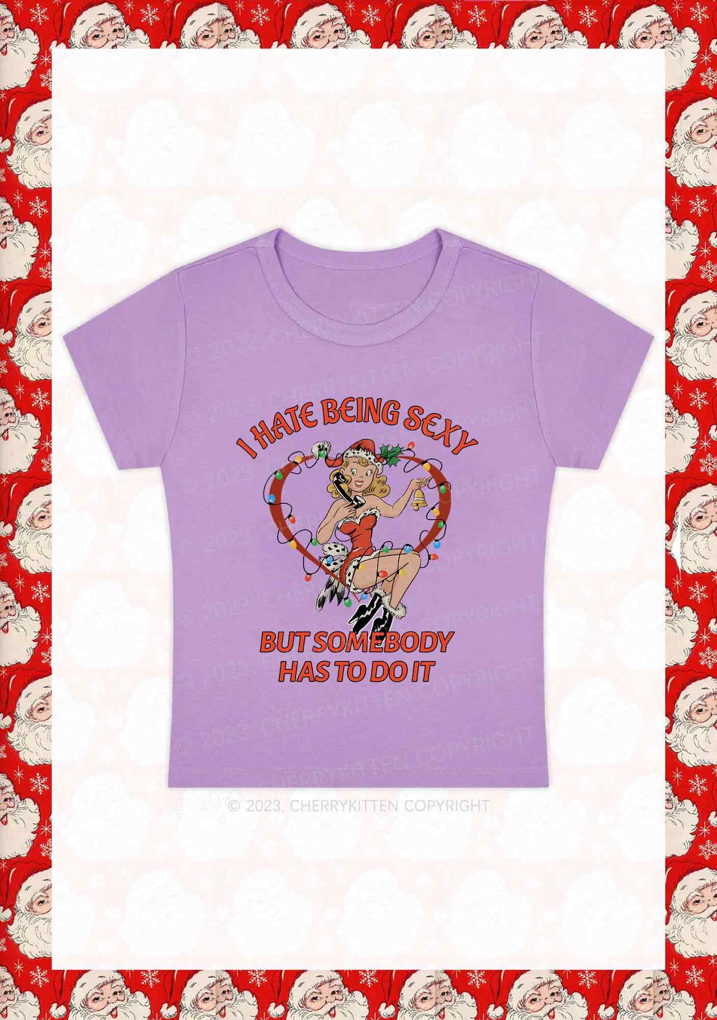 But Somebody Has To Do It Christmas Y2K Baby Tee Cherrykitten