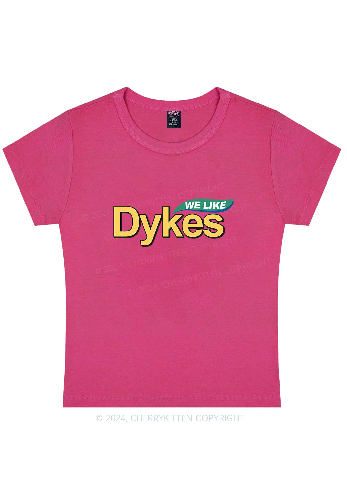 We Like Dykes Y2K Baby Tee Cherrykitten