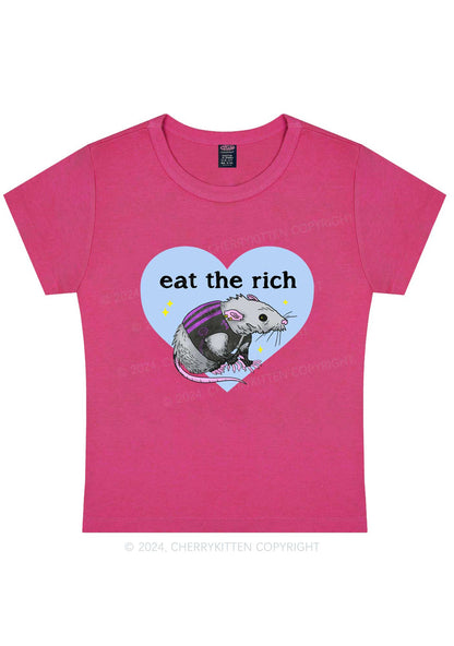 Eat The Rich Rat Y2K Baby Tee Cherrykitten