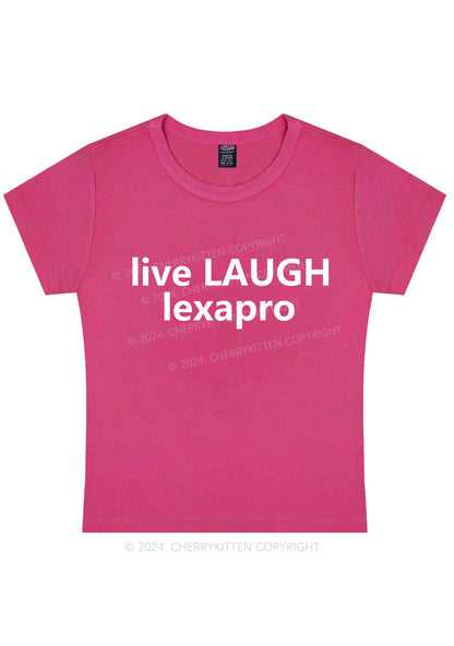 Curvy Live Laugh Y2K Baby Tee Cherrykitten