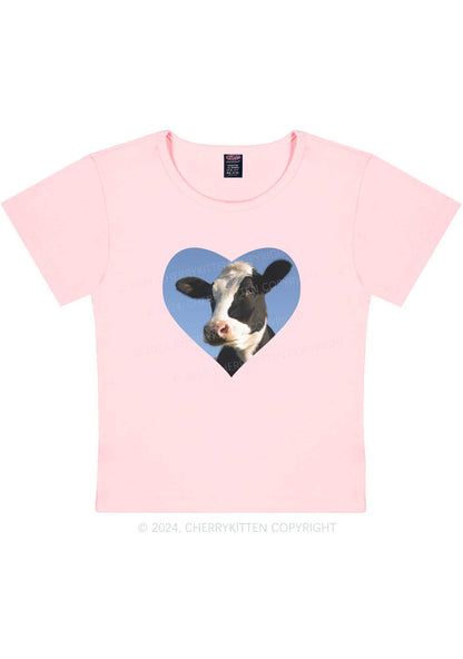 Attentive Cow Y2K Baby Tee Cherrykitten