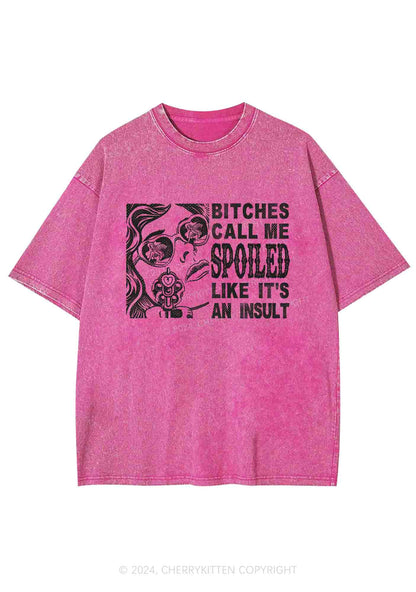 Bxxches Call Me Spoiled Y2K Washed Tee Cherrykitten