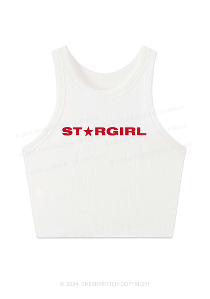 Red Stargirl Y2K Crop Tank Top Cherrykitten