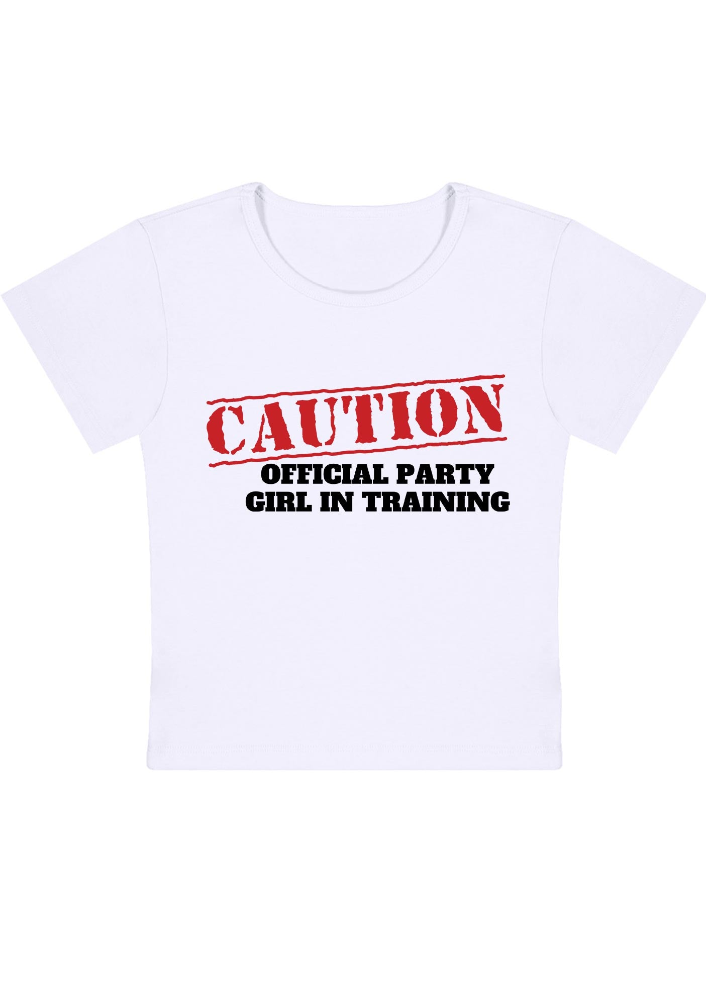 Curvy Caution Official Party Girl In Training Baby Tee