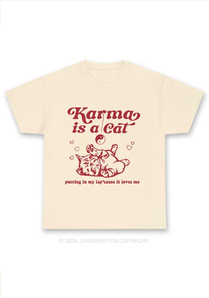 Karma Is a Cat Y2K Chunky Shirt Cherrykitten