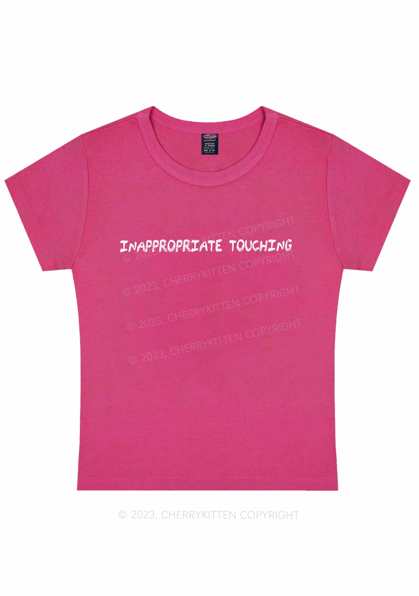 Curvy Inappropriate Touching Y2K Baby Tee Cherrykitten