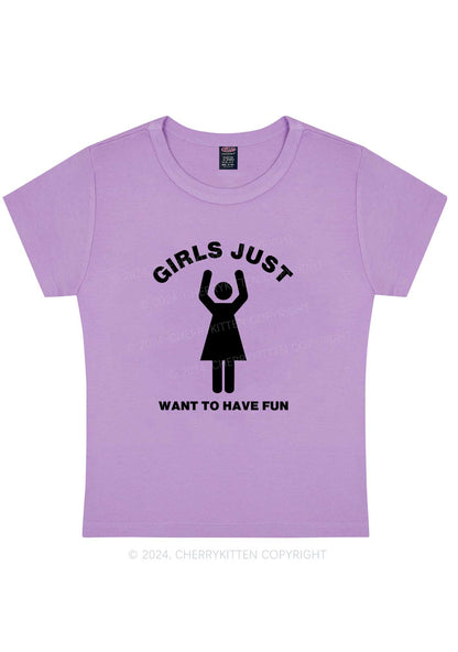 Girls Just Have Fun Y2K Baby Tee Cherrykitten