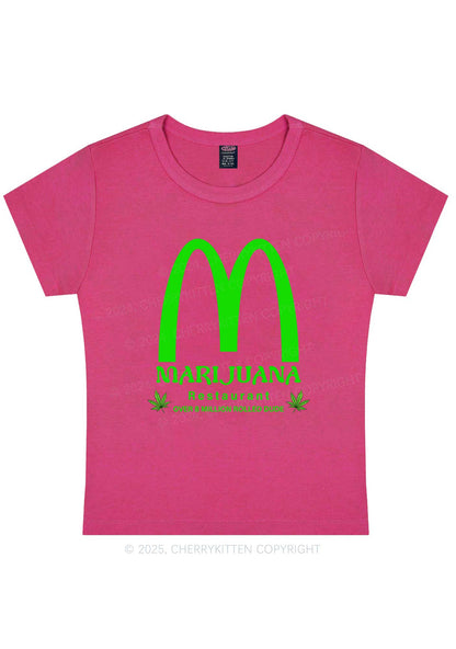 Green Restaurant Y2K Baby Tee Cherrykitten