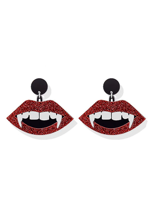 Halloween Red Lips Witch Y2K Earrings Cherrykitten