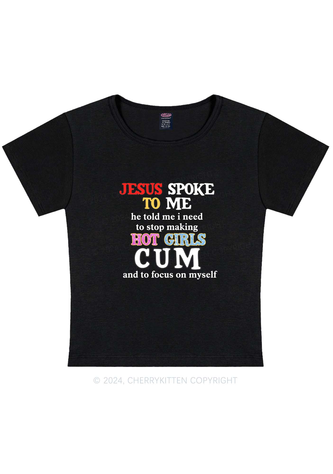 Stop Making Hot Girls Cum Y2K Baby Tee Cherrykitten