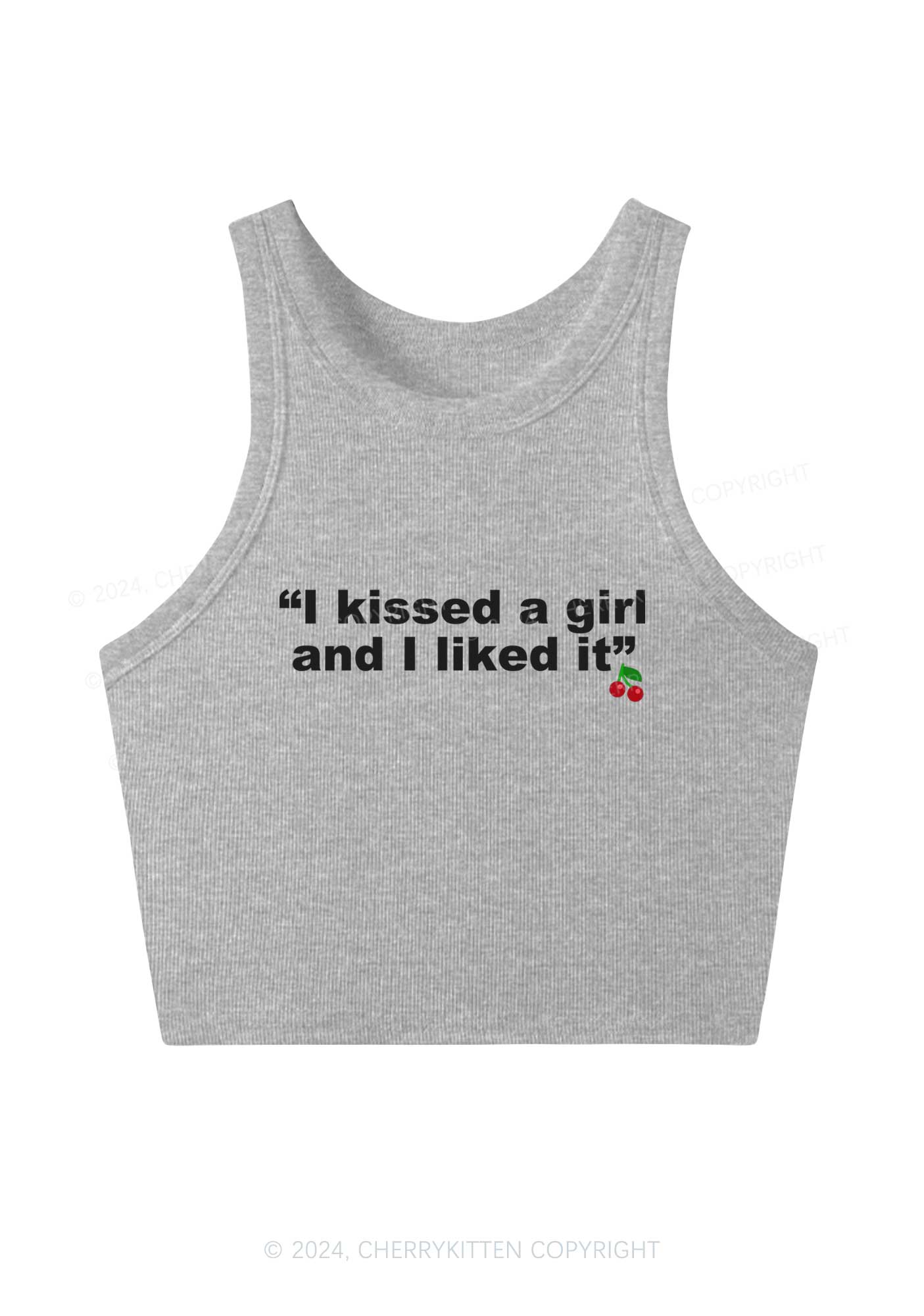 I Kissed A Girl Y2K Crop Tank Top Cherrykitten