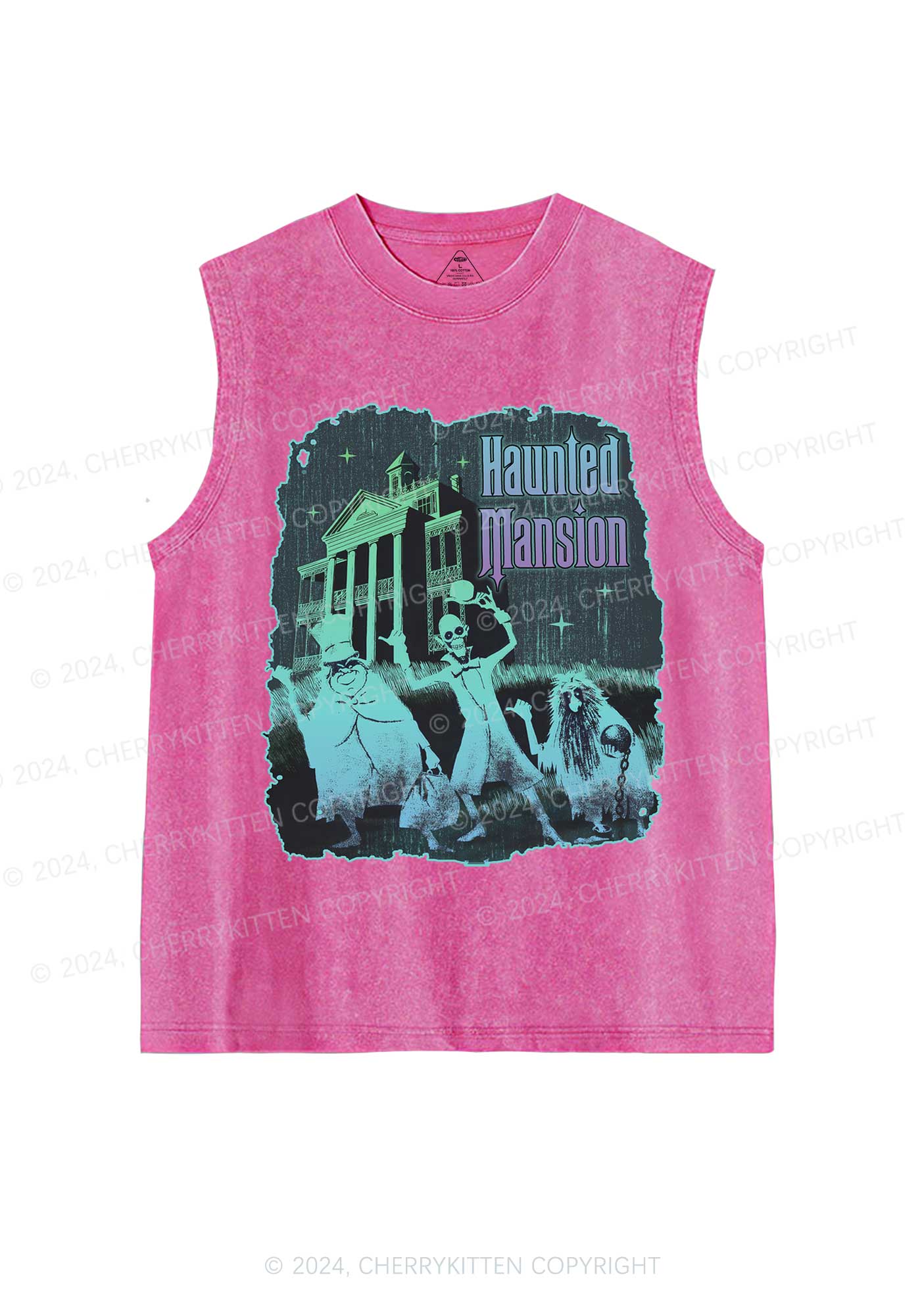 Halloween Haunted Mansion Y2K Washed Tank Cherrykitten