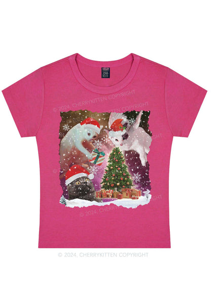 Christmas Cats Gift Y2K Baby Tee Cherrykitten