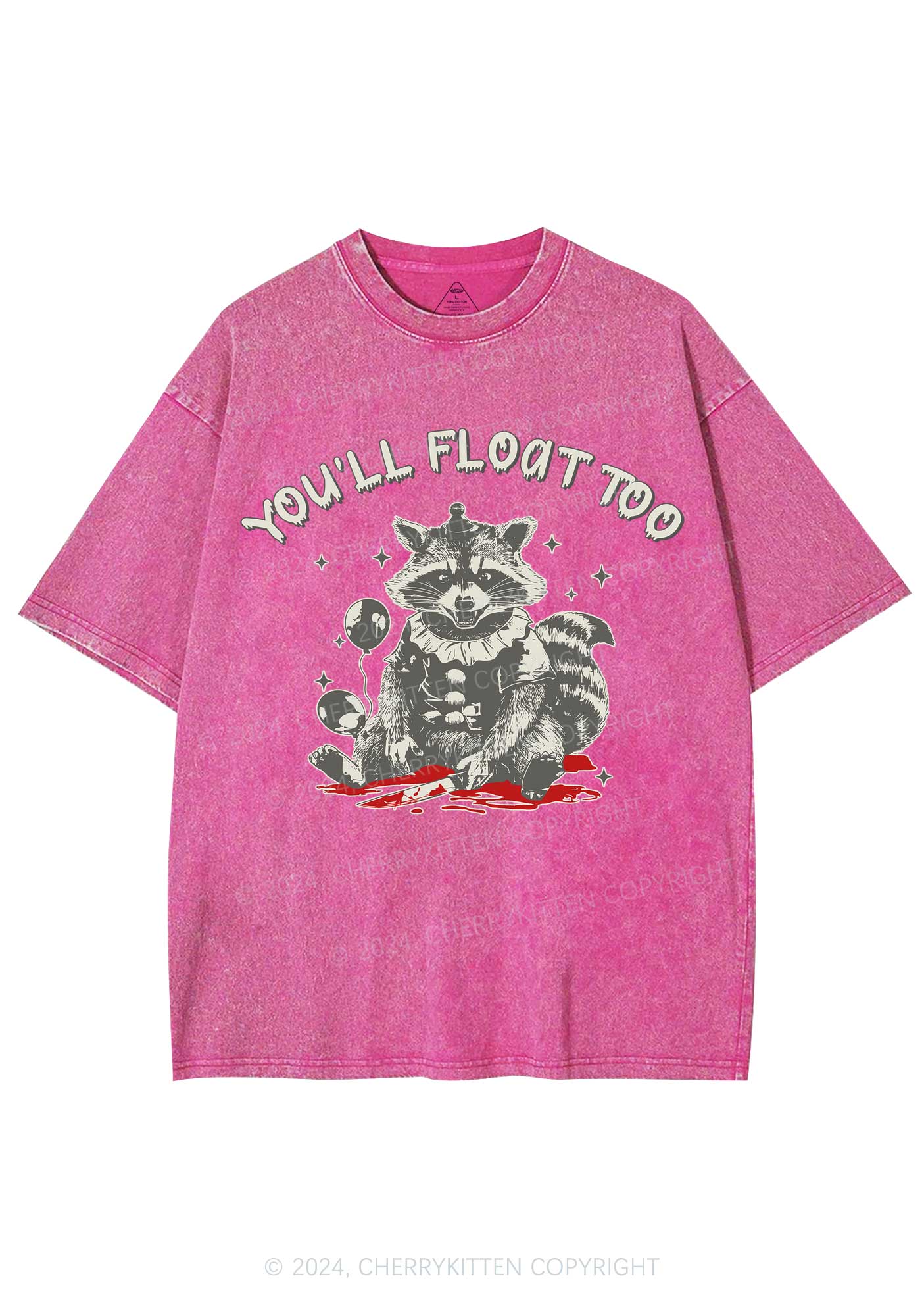 Halloween You'll Float Too Y2K Washed Tee Cherrykitten