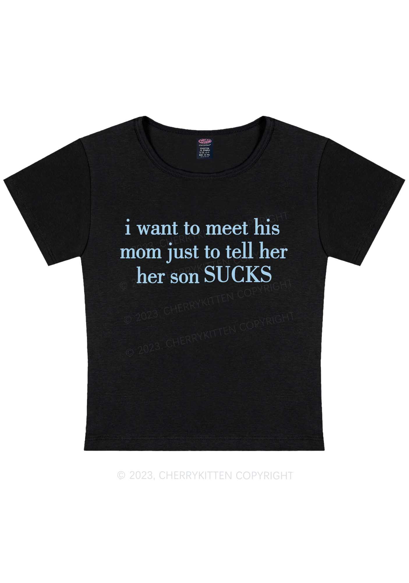 Curvy Her Son Sucks Y2K Baby Tee Cherrykitten