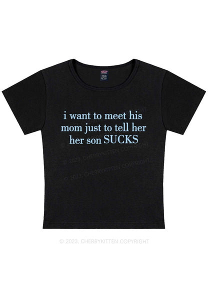 Curvy Her Son Sucks Y2K Baby Tee Cherrykitten