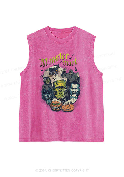 Halloween Monster Mash Y2K Washed Tank Cherrykitten