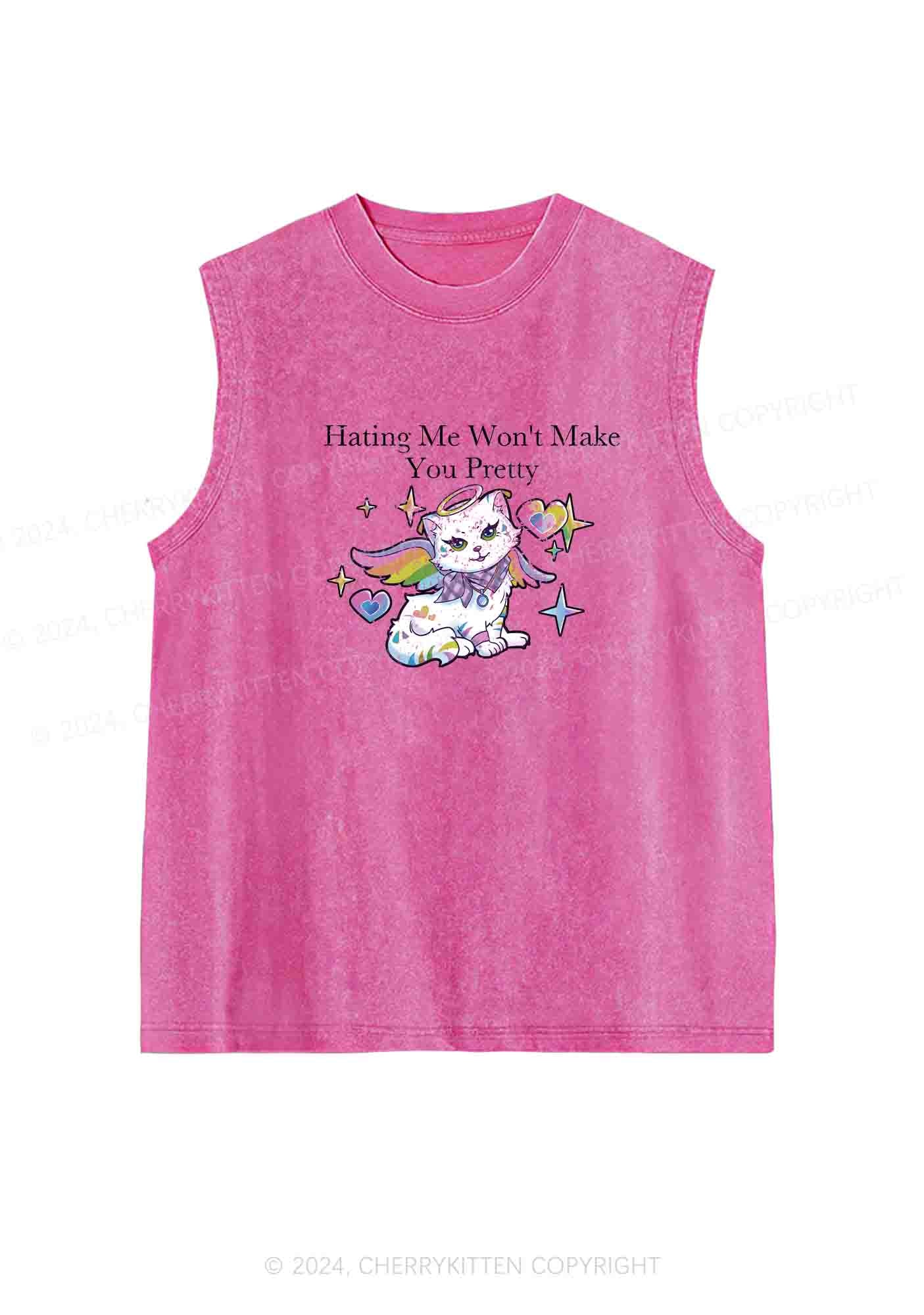 Hating Me Won't Make You Pretty Y2K Washed Tank Cherrykitten